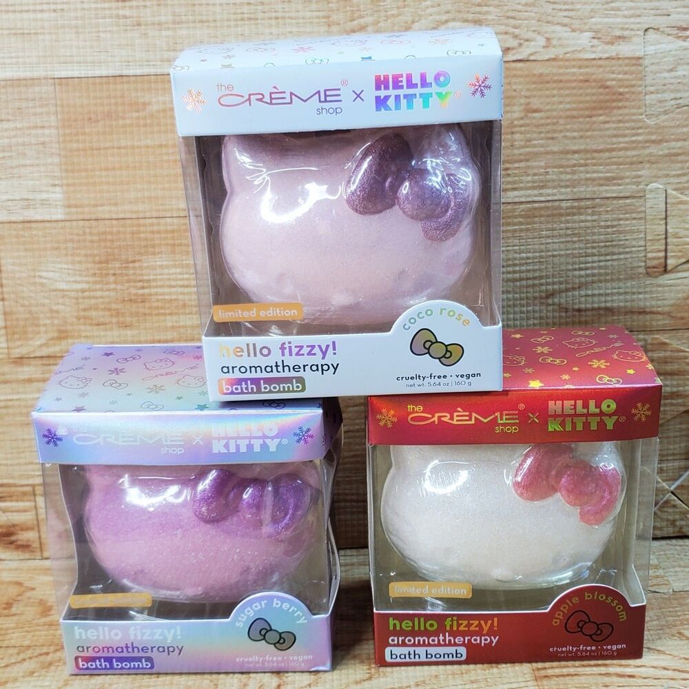 Hello Kitty Fizzy! Aromatherapy Bath Bomb Apple Blossom Coco Rose Sugar Berry
